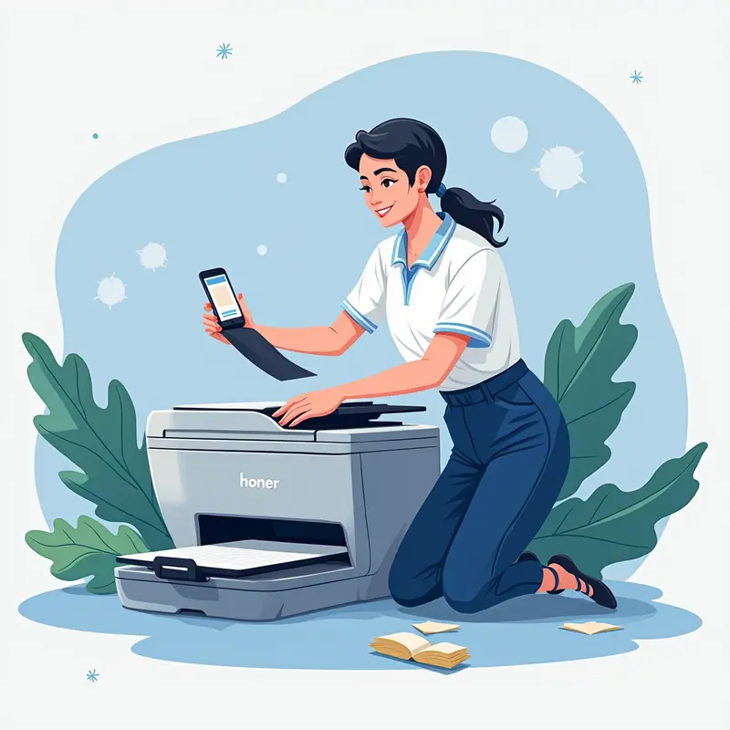 Kỹ thuật viên thực hiện đổ mực máy in nhanh chóng tại văn phòng.