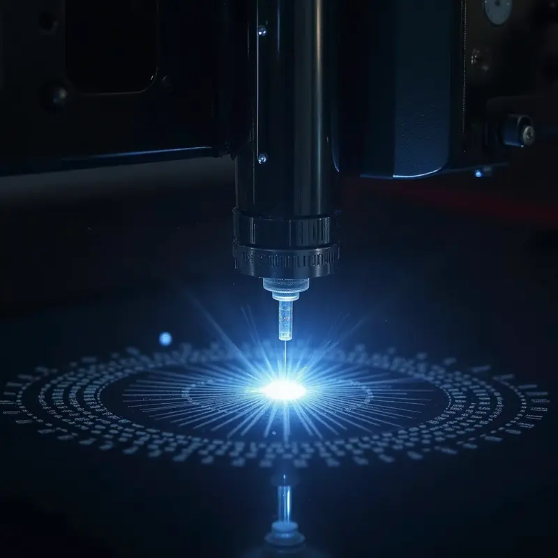 Kỹ thuật viên đang bơm mực vào hộp mực máy in laser trong văn phòng với dụng cụ bơm mực và khăn sạch.