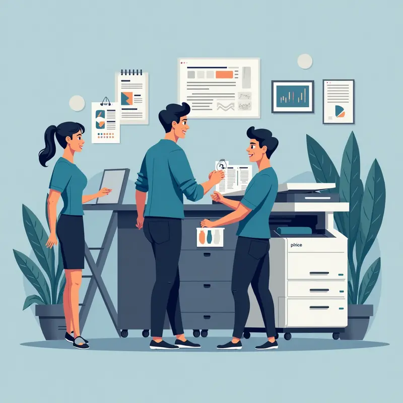 Kỹ thuật viên giải thích lợi ích đổ mực cho khách hàng.